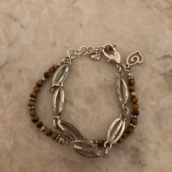 Tiger Eye & Silver Brighton Two Strand Bracelet - Picture 2 of 5
